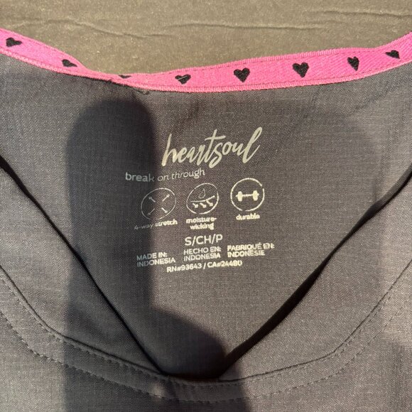 HeartSoul Women’s Black Scrub Top – Size S, Moisture-Wicking, Stretch - Picture 2 of 5